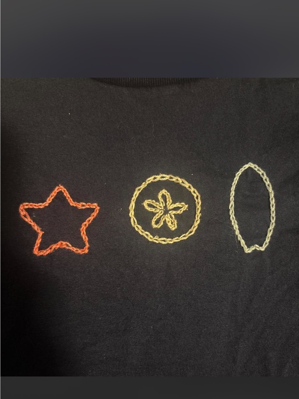 Brandy Melville Navy Tee with Beachy Coastal Hand Sticthed Embroidery - Picture 3 of 4